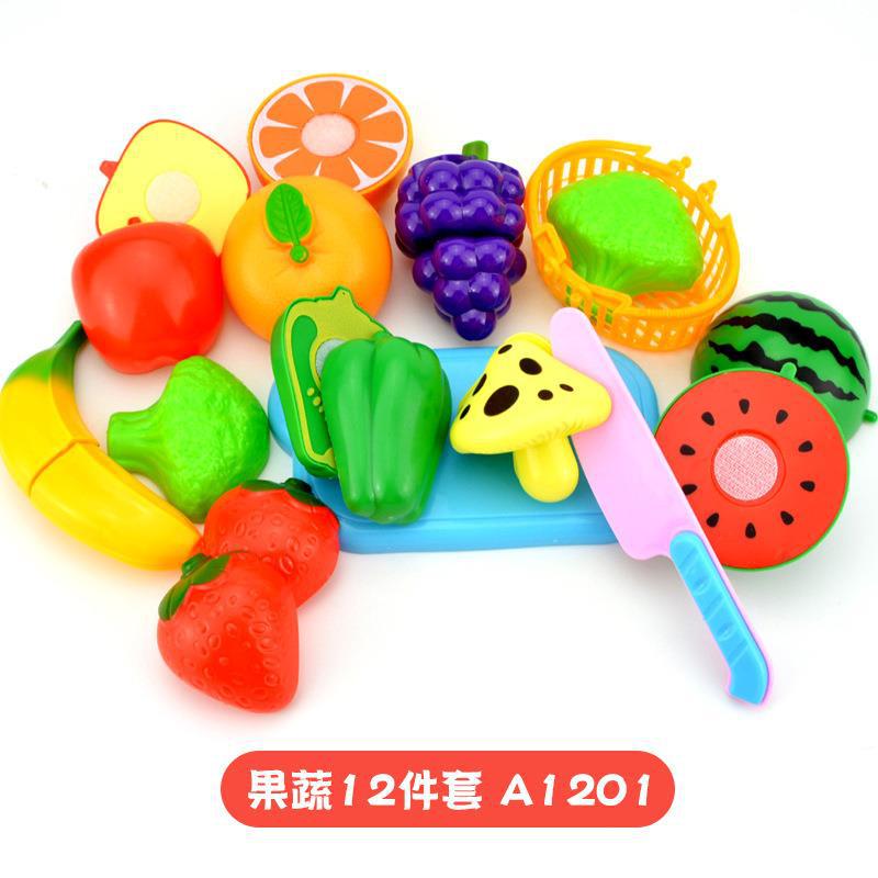 Cross-border Children's Play-house Simulation Vegetables and Fruits Cutting Music Girls Cooking Kitchenware Educational Kitchen Toy suit