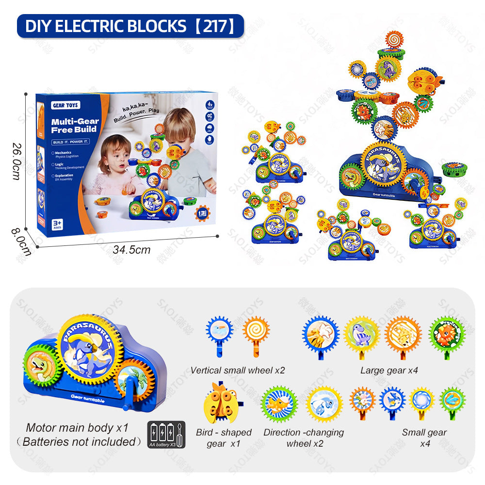 <Supermarket Hot Sale> Versatile Electric Gear Building Blocks Cross-Border Indoor Parent-Child Educational Toy Gift for Children Aged 3-6