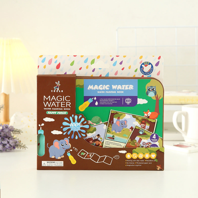 Yuyulu Yuelu Picture Book Kindergarten Coloring Magical Water Painting Book Set Kidsren's Graffiti Water Kidsren's Gift Toys