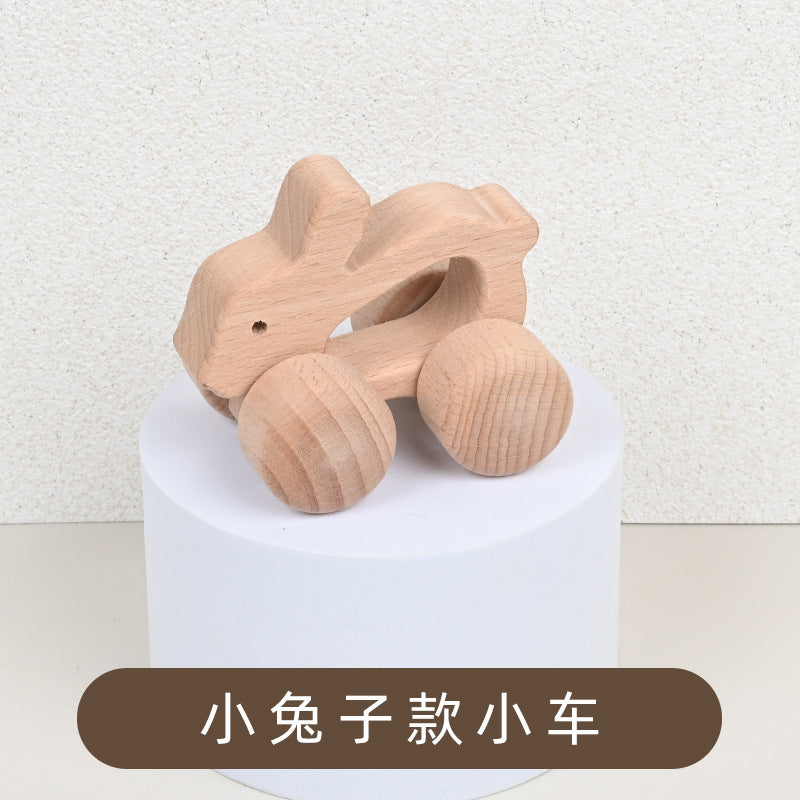 Baby log animal shape CAR children's early education grasping inertia practice hand push car educational toys