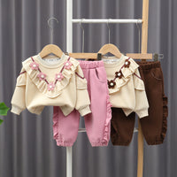 Girls Autumn suit Spring and Autumn 2025 New Baby Clothes Western Style Baby Girl Fashionable Long Sleeve Sweatshirt Two-Piece Set