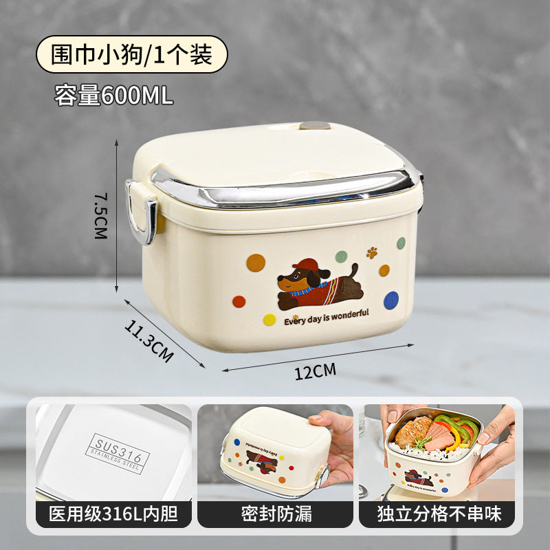 316 Stainless Steel Insulated Lunch Box, a Must-Have for Office Workers, Leak-Proof and Sealed, Multi-Layer Bento Box for Students