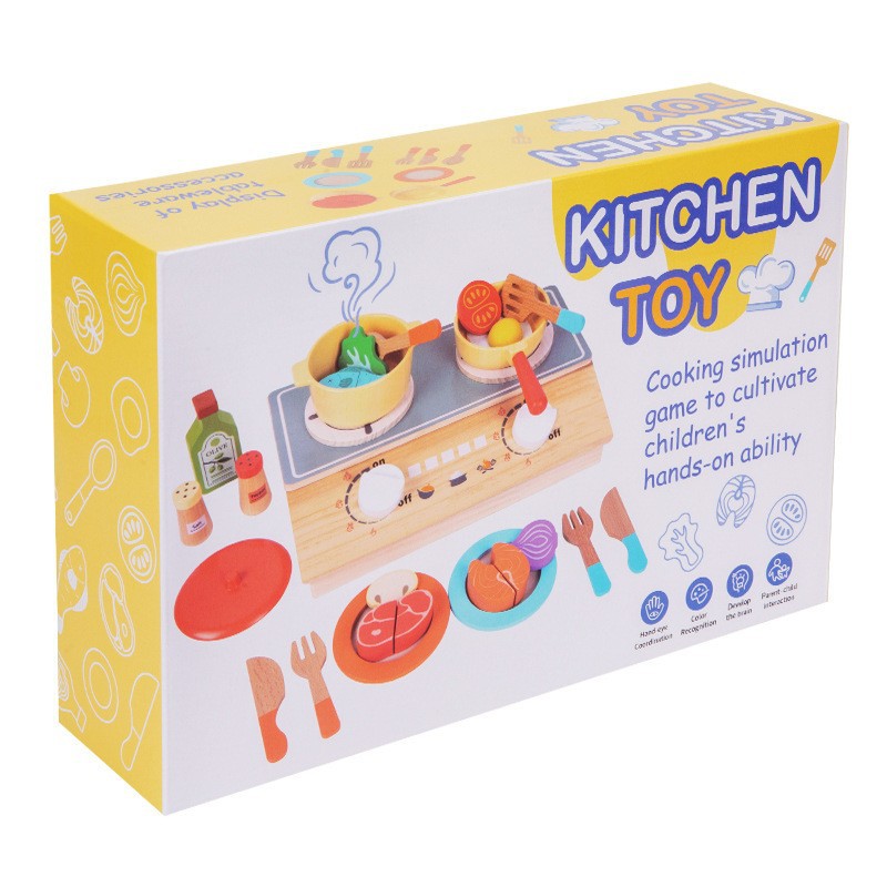 Children's Food Toy Set Baby Household Wooden Cutting Knife and Cutting Board Combination Tool Kitchen Tableware Toy
