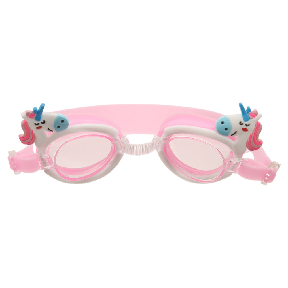 Factory direct selling hot children swimming goggles HD waterproof unicorn crab cartoon swimming goggles cute swimming glasses