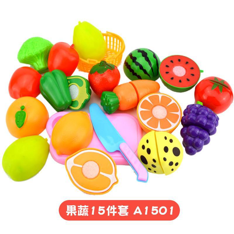 Cross-border Children's Play-house Simulation Vegetables and Fruits Cutting Music Girls Cooking Kitchenware Educational Kitchen Toy suit