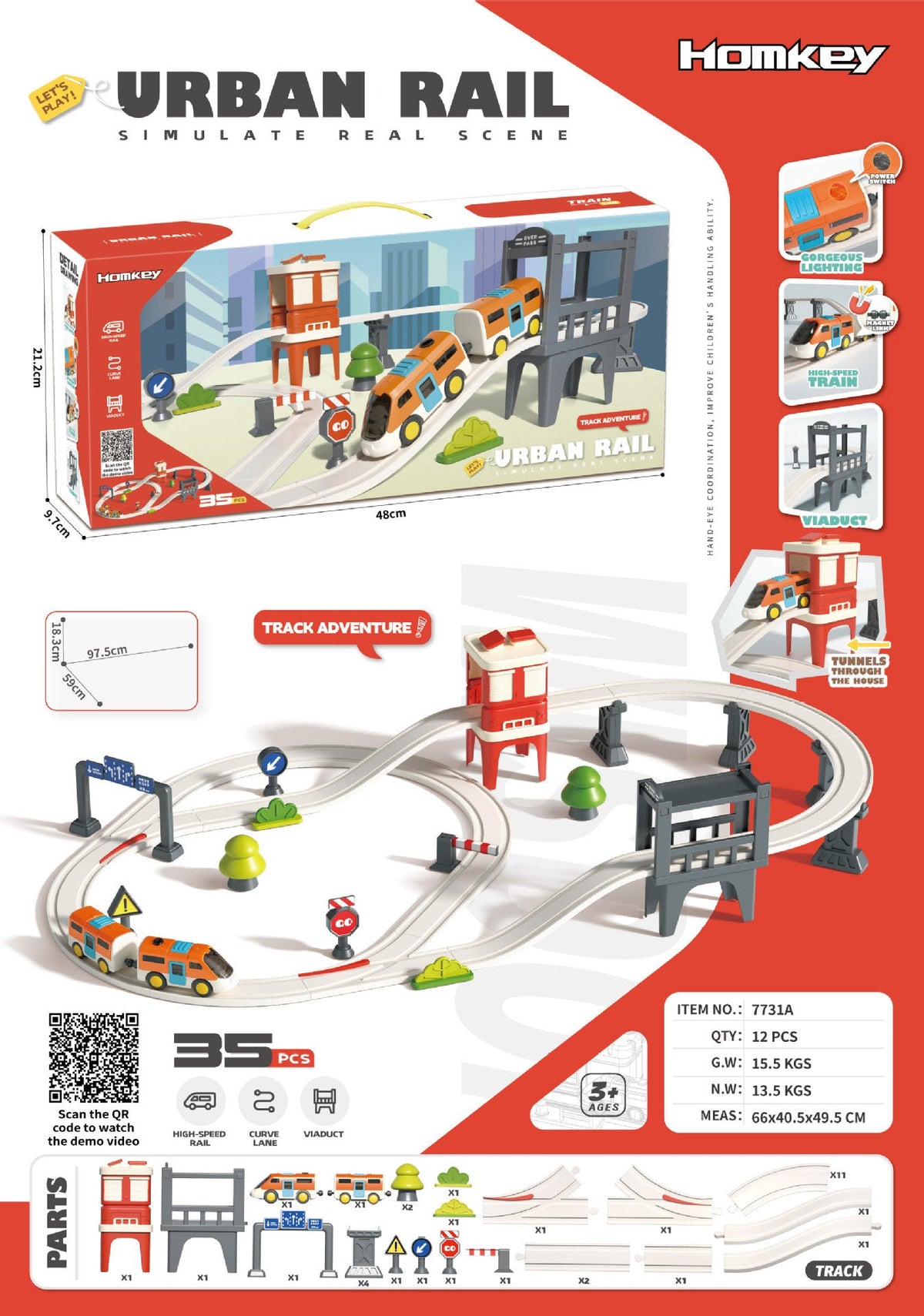 Cross-Border Electric Train Forest Logging Track Children's Assembled Circular Overpass Educational Track Car Boy Toy