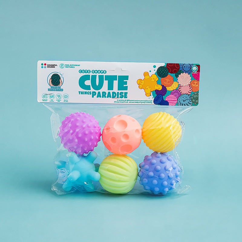 Baby Hand Ball Toy Manhattan Kidsren's Soft Rubber Touch Massage Perception Touch Vinyl Educational Bath Infant