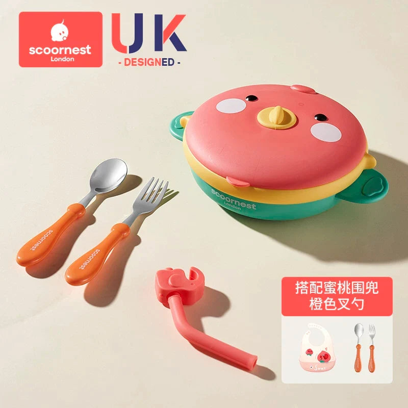 Kechao baby insulated bowl, baby food bowl, infant water-filled bowl, baby plate, suction cup bowl,