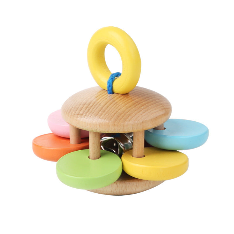 Cross-Border Wooden Children's Toys for Early Education, 0 to 6 Months Baby Hand Rattles, Bed Bells, Baby Musical Instruments, Newborn Gifts