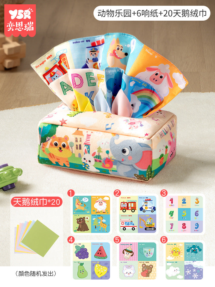 Tissue Paper Toy for Babies 0-1 Years Old, Chewable Cloth Book, Fun for Babies over 6 Months, Tearable Book for Babies