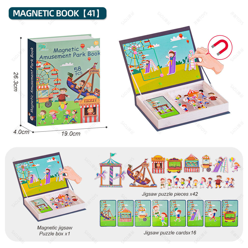 <best selling in north america> Diy puzzle magnetic puzzle book amazon baby and young children magnetic stick early education toy gift