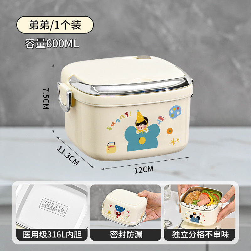 New Product 316 Stainless Steel Insulated Lunch Box for Office Workers, Microwaveable Lunch Box, Small Lunch Box