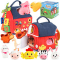 Cross-Border Children's Early Education House Alphabet Recognition Storage Box Toddler Sensory Toys Farm Animal Plush Toys Fun