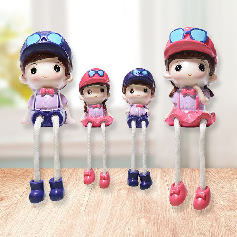 Cross-border couple hanging feet doll home decoration resin crafts decoration four family gift girlfriends Qixi