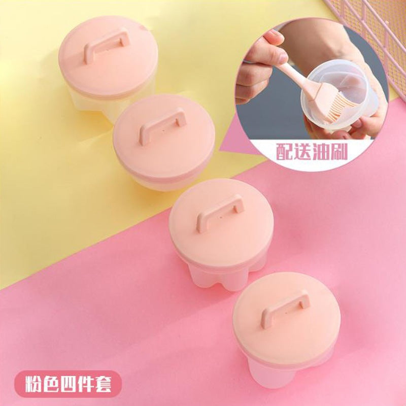Kitchen Egg Steamer 4-Piece Set for Breakfast Omelette Grinder Household Creative Oil Brush Box
