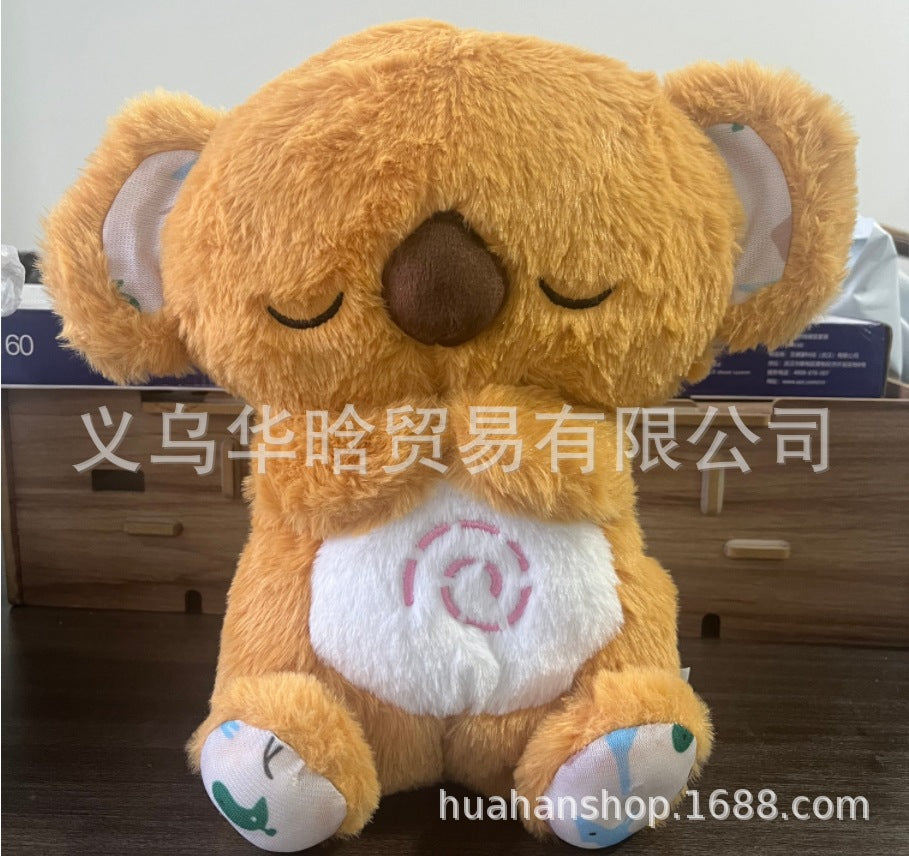 Cross-Border Breathing Koala Soothing Sleep Music Box Plush Toy Sleep Companion Doll Wholesale