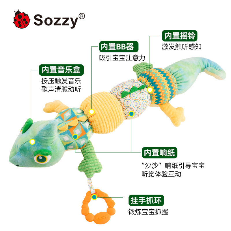 Sozy chameleon height ruler newborn baby comfort doll plush baby toy 0-1 years old puzzle