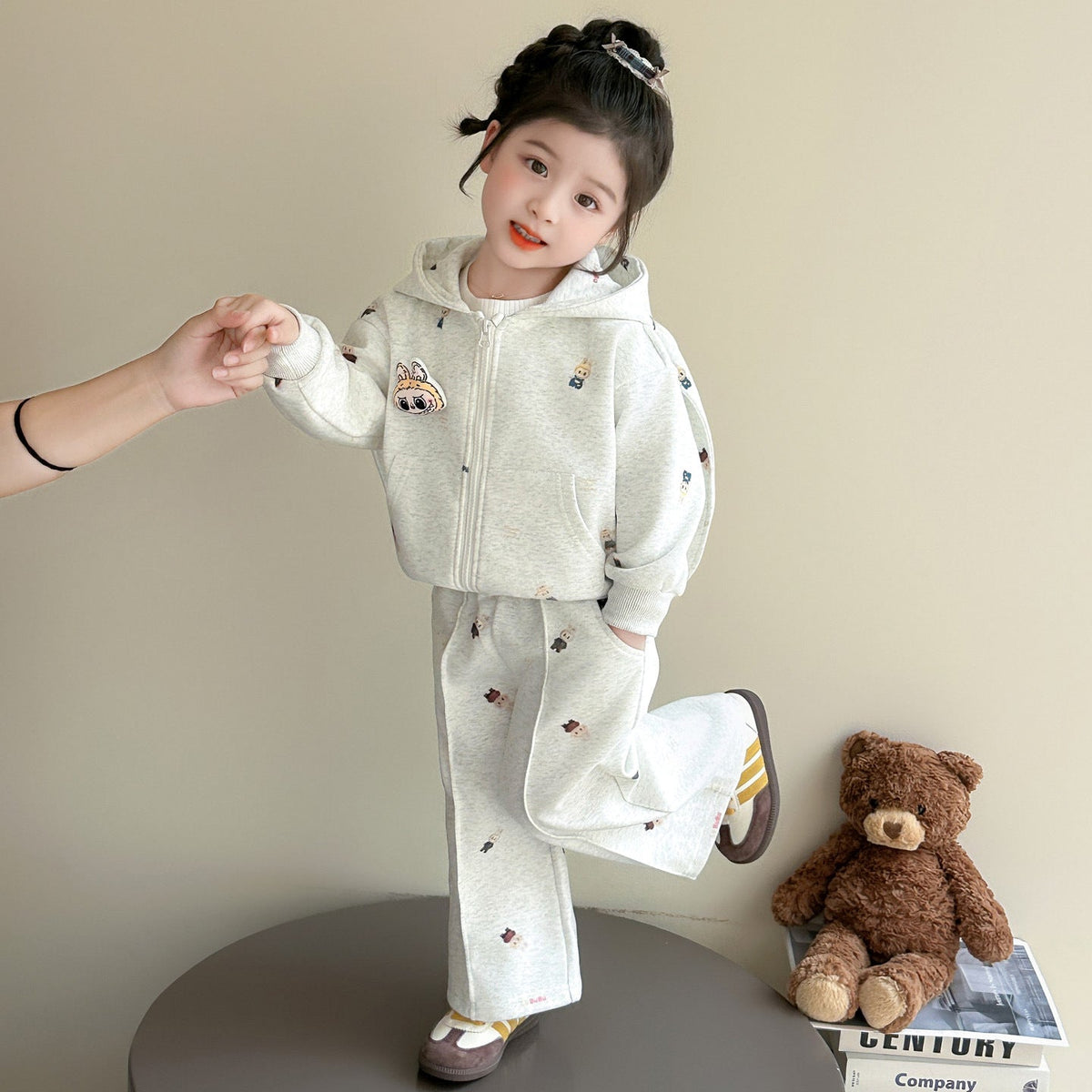 Girls' Cartoon Outfit Spring and Autumn 2025 New Stylish Hooded Sports Cardigan Jacket for Baby Girls