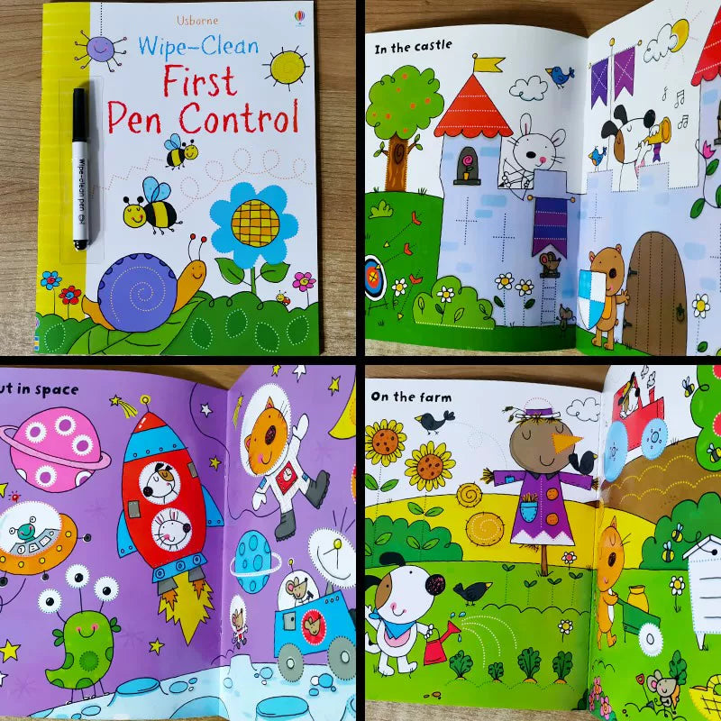 Erasable and reusable English learning workbook