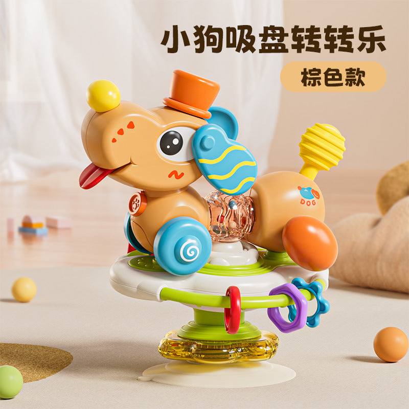Cross-Border Baby Dining Table Puppy Suction Cup Spinner 0-3 Years Old Multi-Functional Detachable Steering Wheel Educational Toy