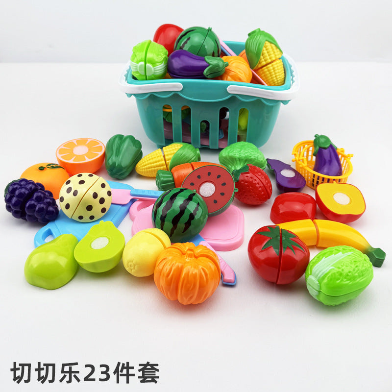 Cross-border Children's Play-house Simulation Vegetables and Fruits Cutting Music Girls Cooking Kitchenware Educational Kitchen Toy suit