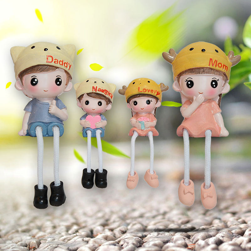 Cross-border couple hanging feet doll home decoration resin crafts decoration four family gift girlfriends Qixi