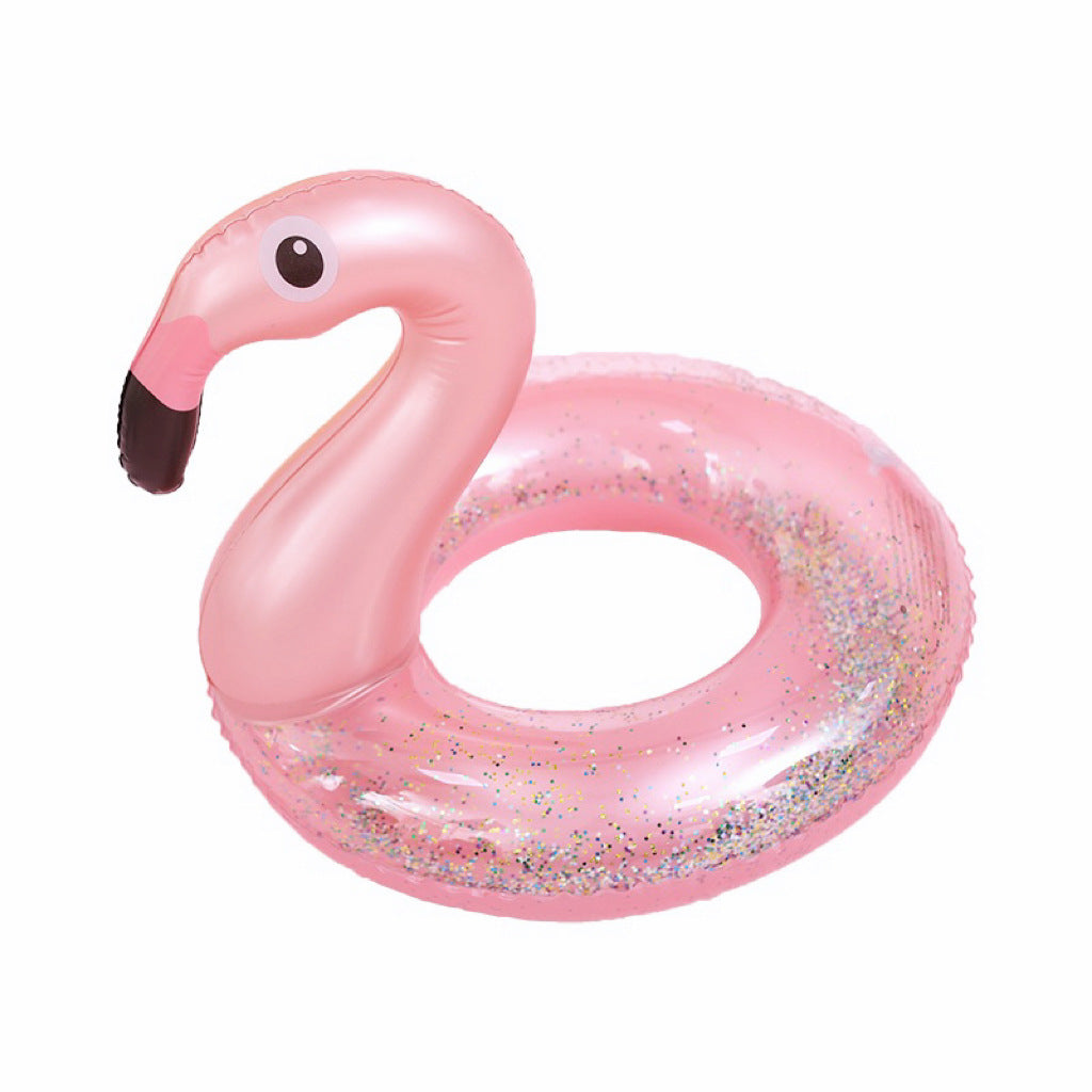 New children's pink rainbow horse sequins swimming ring inflatable water cute unicorn children's sponge bottom seat ring