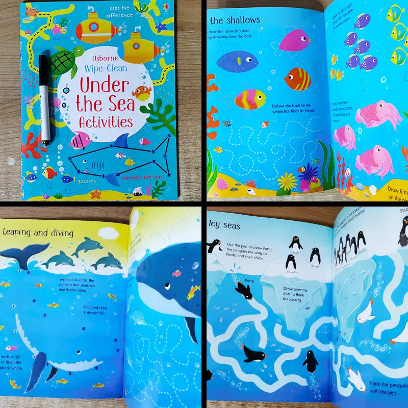 Erasable and reusable English learning workbook