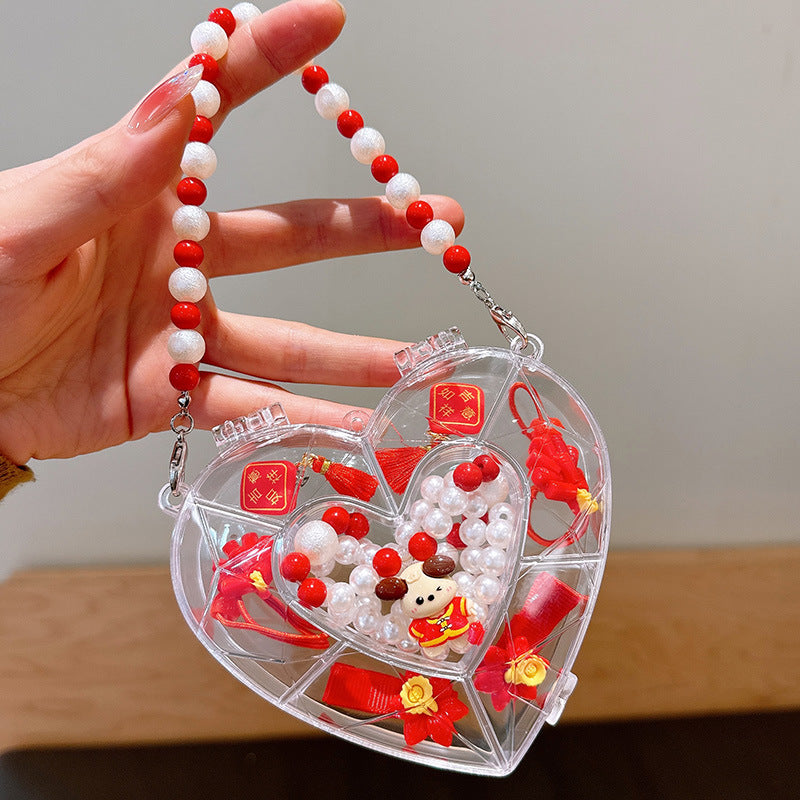 Children's jewelry baby cartoon cute fruit pendant bracelet suit birthday gift box in stock wholesale