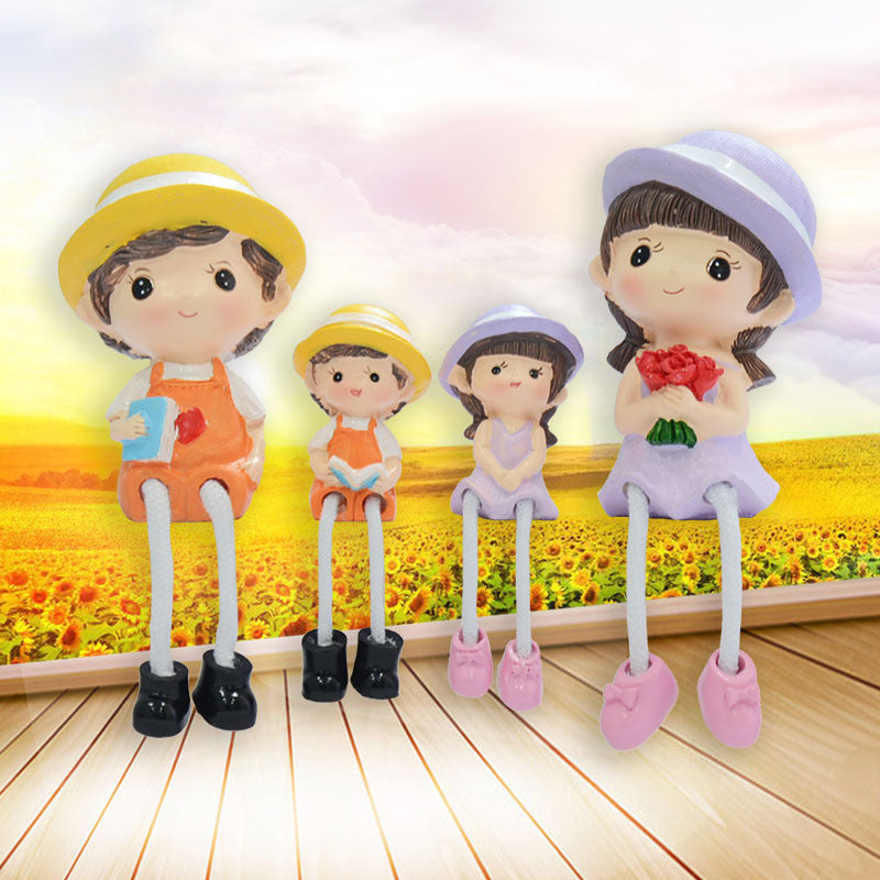 Cross-border couple hanging feet doll home decoration resin crafts decoration four family gift girlfriends Qixi