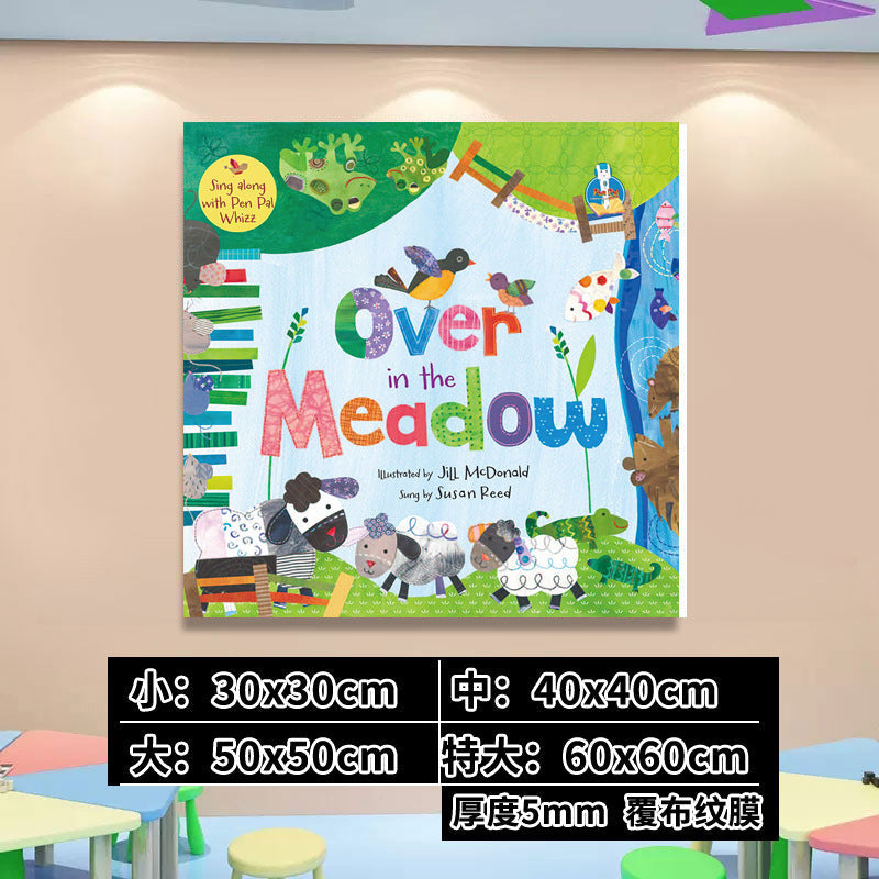 English Classroom Picture Book Library Decoration Kindergarten Corridor Staircase Wall Decoration Hanging Paintings Reading Area Cultural Wall Stickers