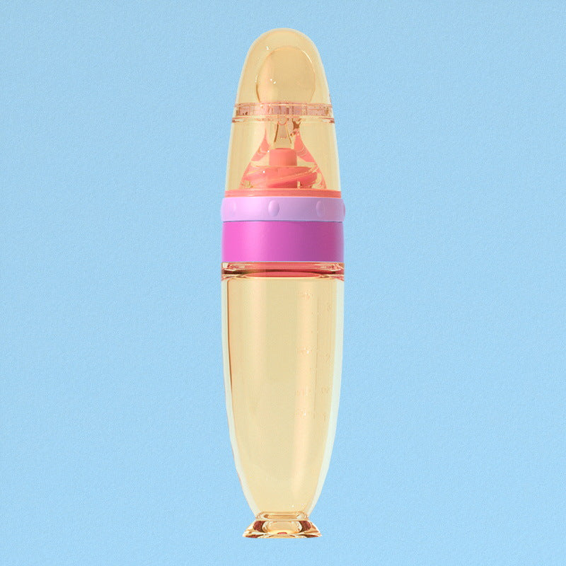 Baby Rice Bottle 150ML Silicone Soft Spoon Squeeze Fruit Juice Bottle Supplementation Spoon Suction Cup Silicone Rice Noodle Milk Bottle