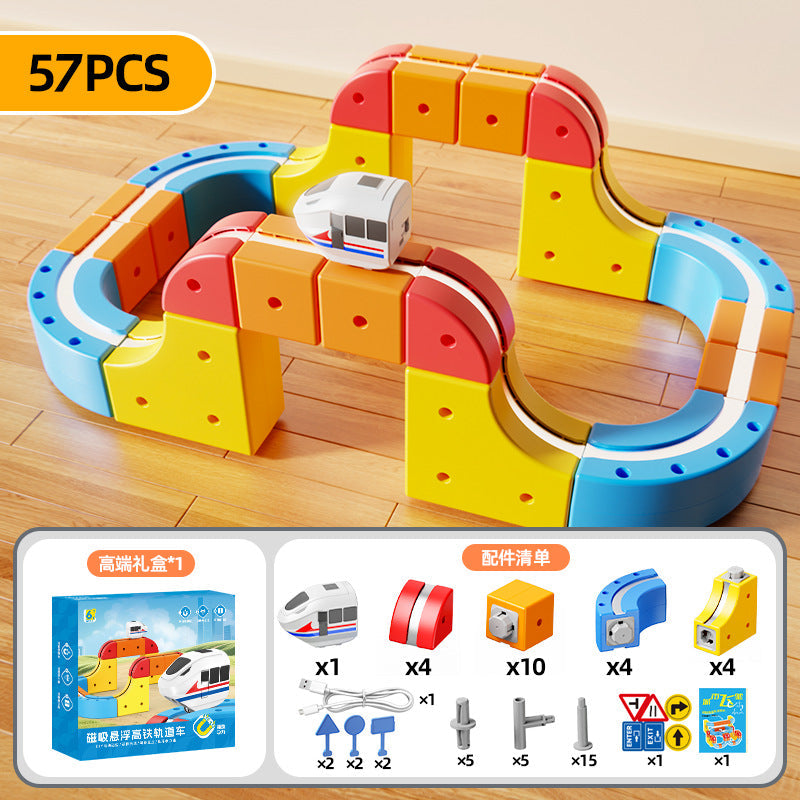 Variety of Magnetic Track Cars, Kidsren's Educational Toys, Building Blocks, Boys' Anti-Gravity Magnetic Suspension Train Track Toys