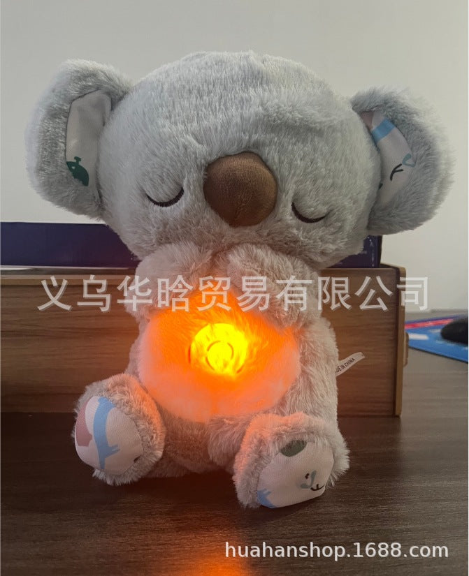 Cross-Border Breathing Koala Soothing Sleep Music Box Plush Toy Sleep Companion Doll Wholesale