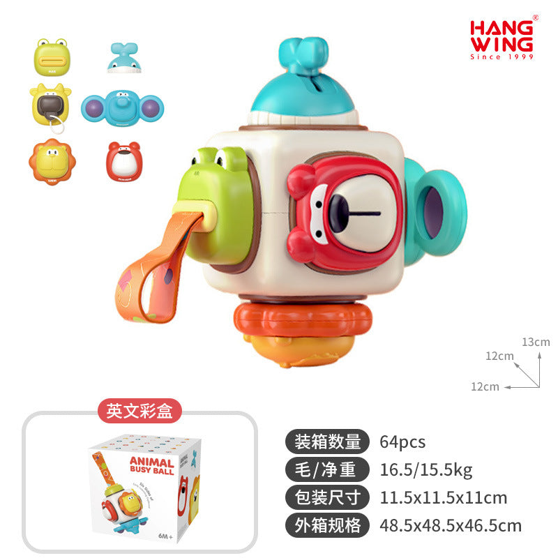Cross-border New Products Baby Busy Ball Toy Baby Hand Exercise Hexahedron Turbulun Interactive Hand Grab Ball