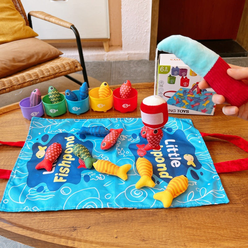 Cross-border Explosions Montessori Toy Baby Fishing Toy Game Velcro Fabric Mat Three-dimensional Early Education Enlightenment