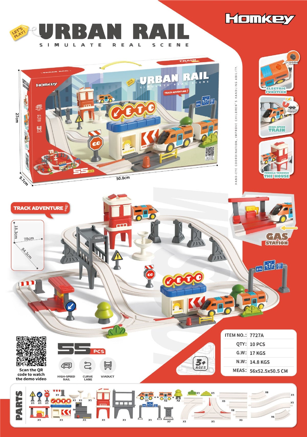 Cross-Border Electric Train Forest Logging Track Children's Assembled Circular Overpass Educational Track Car Boy Toy