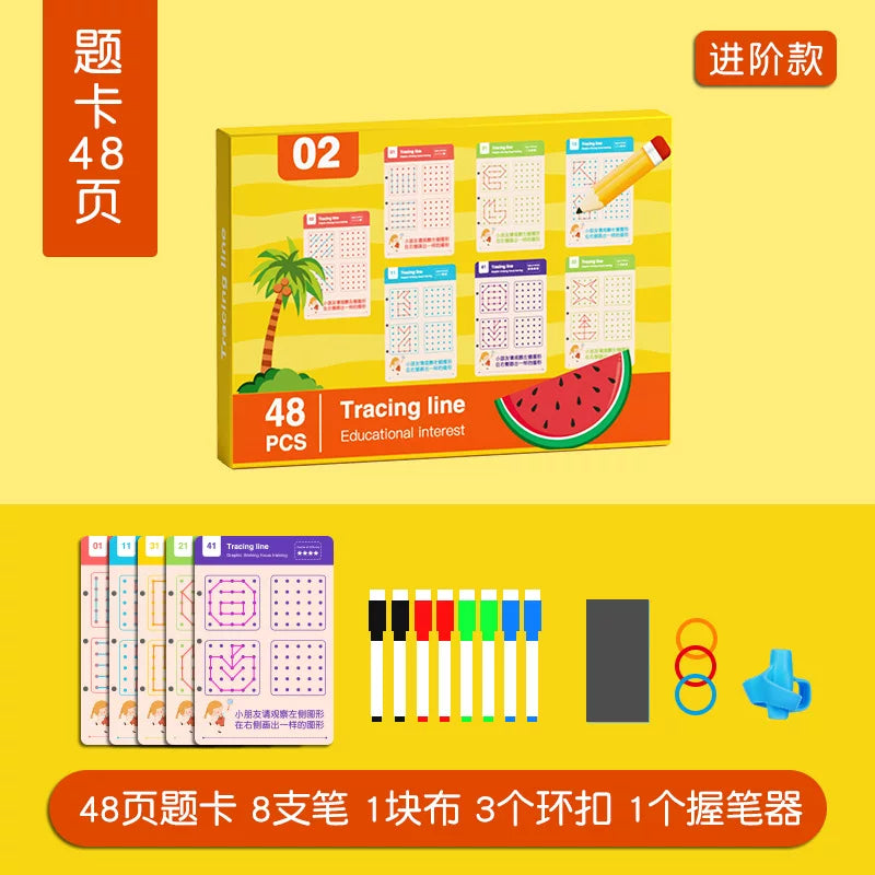Erasable and reusable English learning workbook