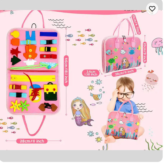 2026 New Montessori Busy Board Educational Activity Developing Sensory Board Fine Basic Dress Motor Skills Travel Toys Kids Gift