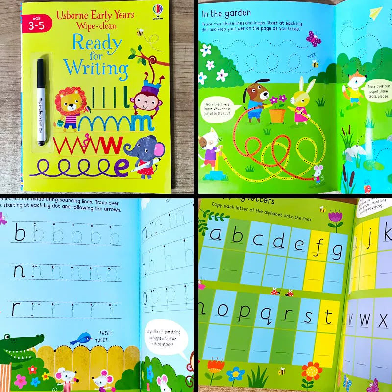 Erasable and reusable English learning workbook