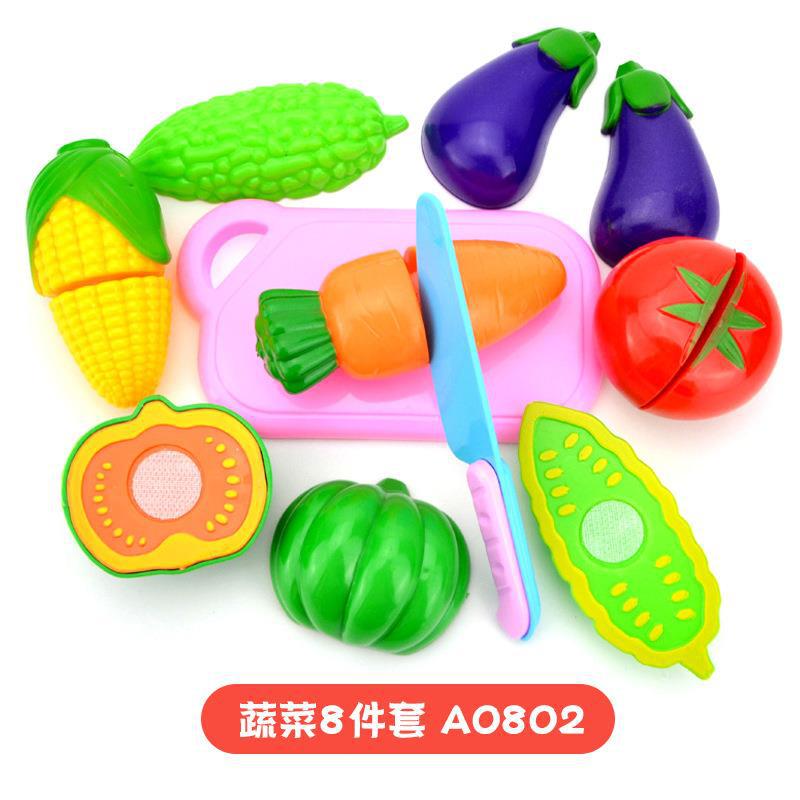 Cross-border Children's Play-house Simulation Vegetables and Fruits Cutting Music Girls Cooking Kitchenware Educational Kitchen Toy suit