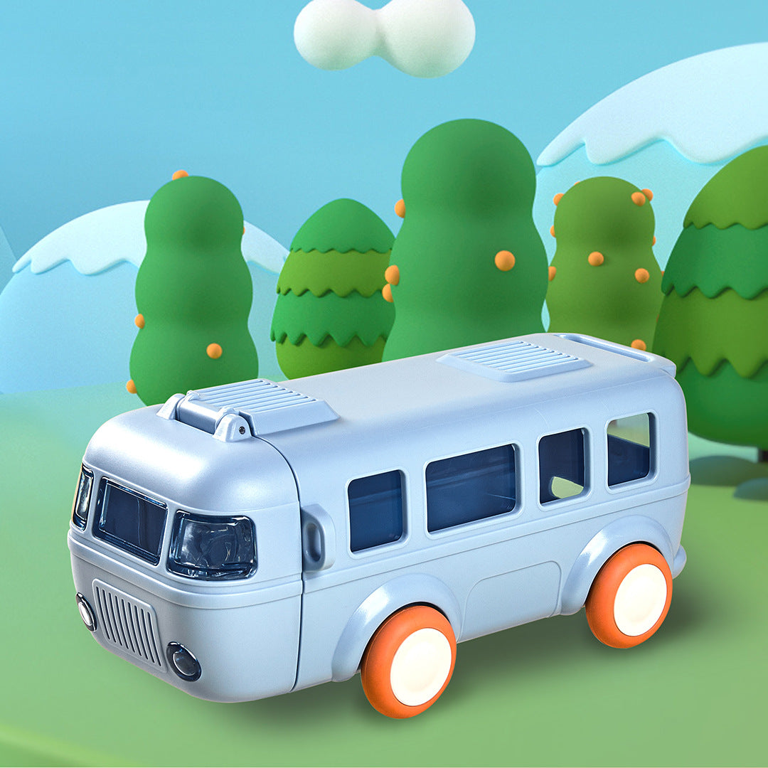 North Krypton bebk Summer Baby Bus Car Water Cup Outdoor Fashion Cartoon Portable Bomb Lid Children's Suction Tube Cup