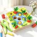 Children's simulation fishing insect-catching and radish-pulling multifunctional desktop game puzzle early education parent-child interactive wooden toy