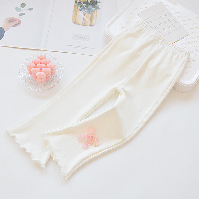 Spring and Autumn Girls' Flared Pants Children's Pants Outer Wear 2025 Spring New Western Style Princess Style Student Casual Trousers