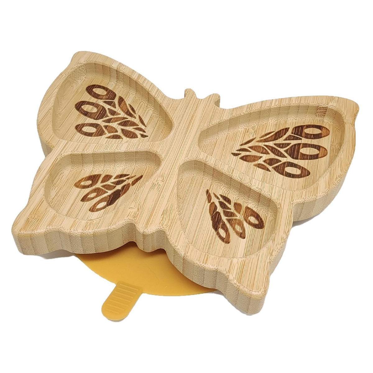 Amazon's New Bamboo and Wood Dinner Plate, Baby Food Supplement Plate, Cartoon Anti-Fall Suction Cup, Anti-Tipping Bamboo and Wood Children's Tableware