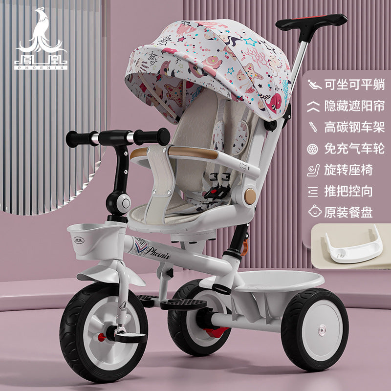 Phoenix Kidsren's Tricycle 1-3 Years Old Baby Pedal Stroller Kidsren's Light Toy Stroller