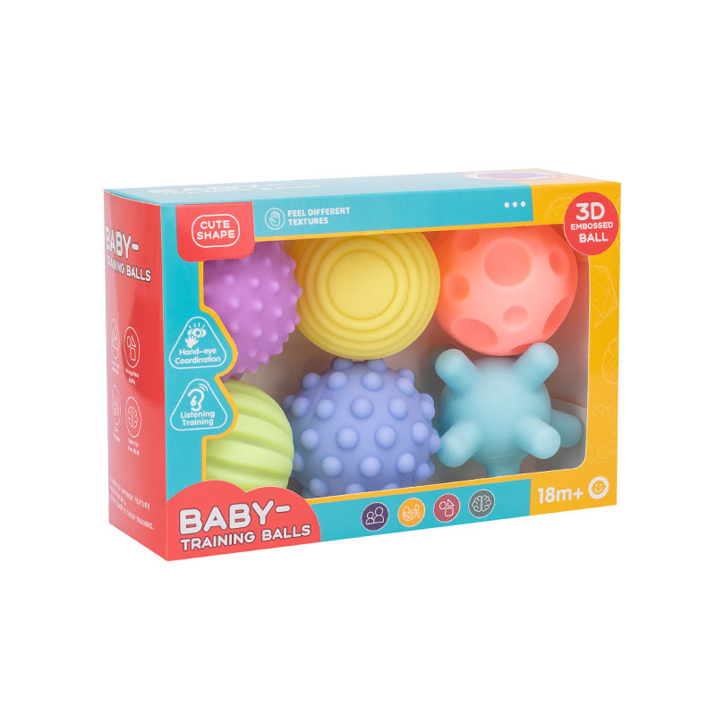 Baby Hand Ball Toy Manhattan Kidsren's Soft Rubber Touch Massage Perception Touch Vinyl Educational Bath Infant