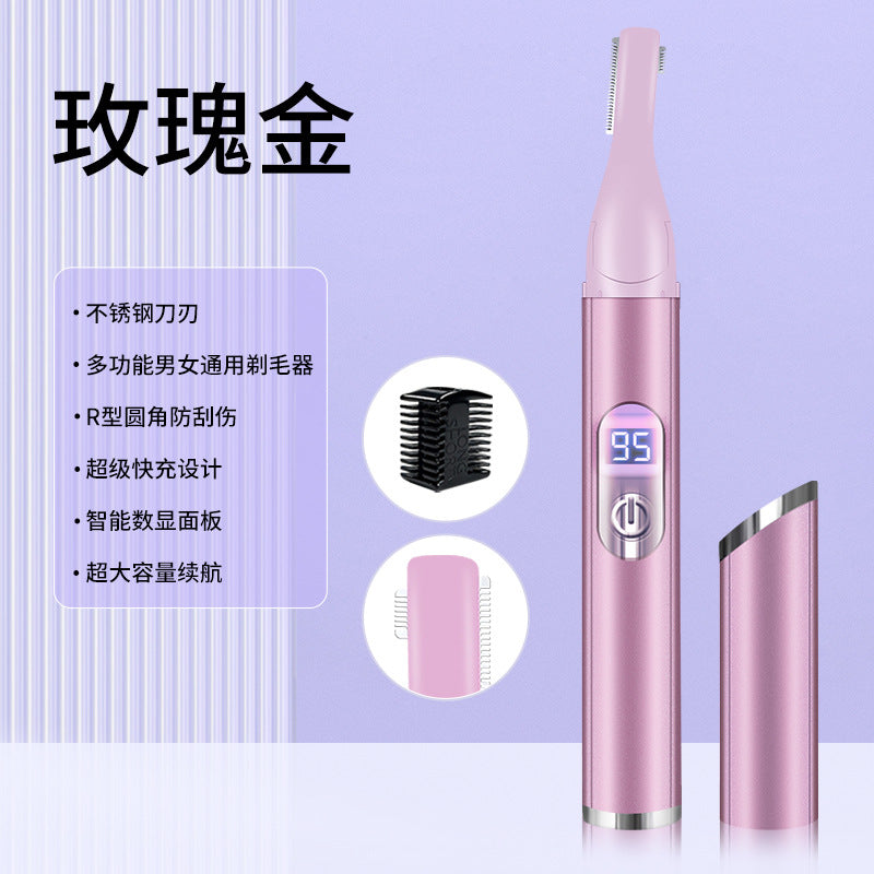 New Electric Eyebrow Trimmer for Women, Safe Shaver, Washable, Smart Digital Display, Electric Eyebrow Trimmer