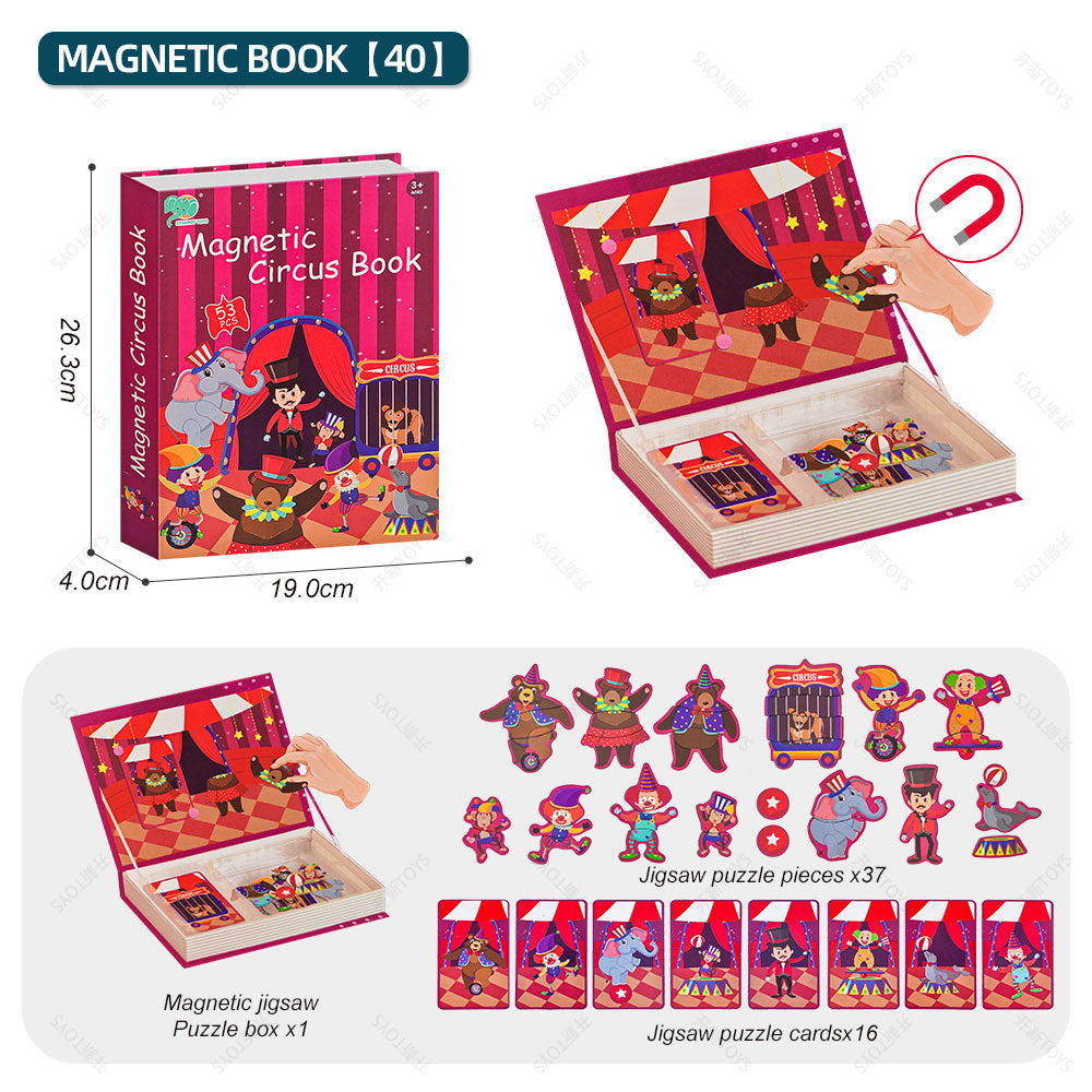 <best selling in north america> Diy puzzle magnetic puzzle book amazon baby and young children magnetic stick early education toy gift