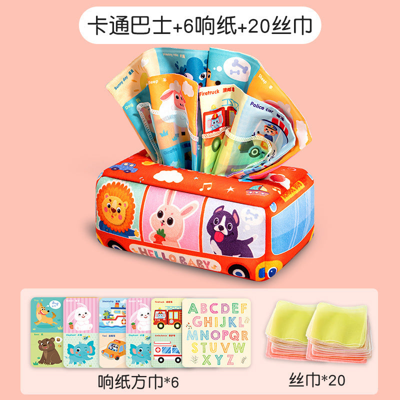 Tissue Paper Toy for Babies 0-1 Years Old, Chewable Cloth Book, Fun for Babies over 6 Months, Tearable Book for Babies
